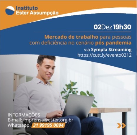 Imagem Evento sobre Mercado de trabalho para pessoas com deficiência no cenário pós pandemia Imagem Evento sobre Mercado de trabalho para pessoas com deficiência no cenário pós pandemia